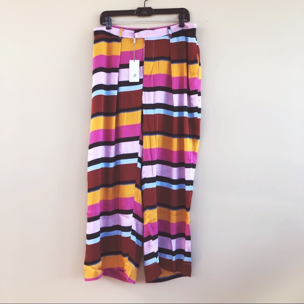 NEW • Tucker NYC • Cropped Trouser Mesa Stripe Lg